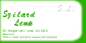 szilard lemp business card